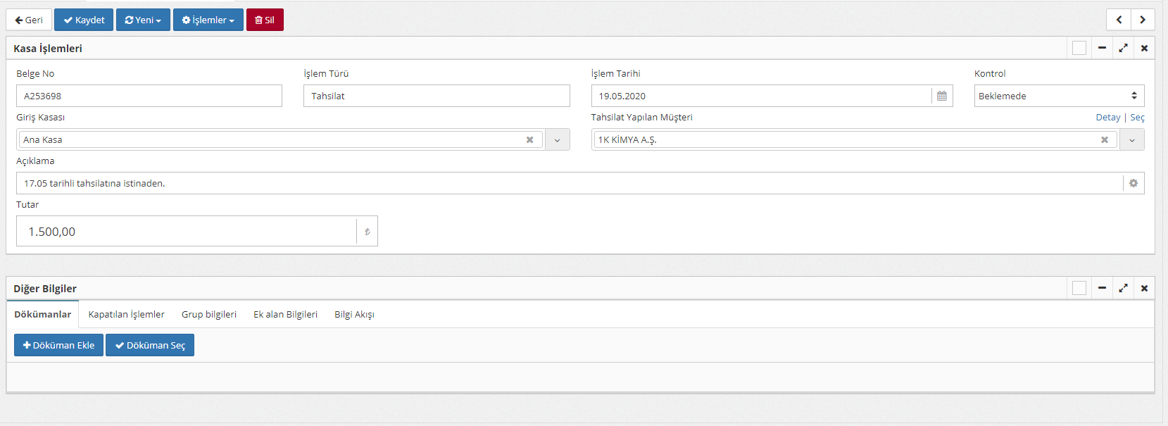 Kasa Tahsilat Fişi Nasıl Alınır?